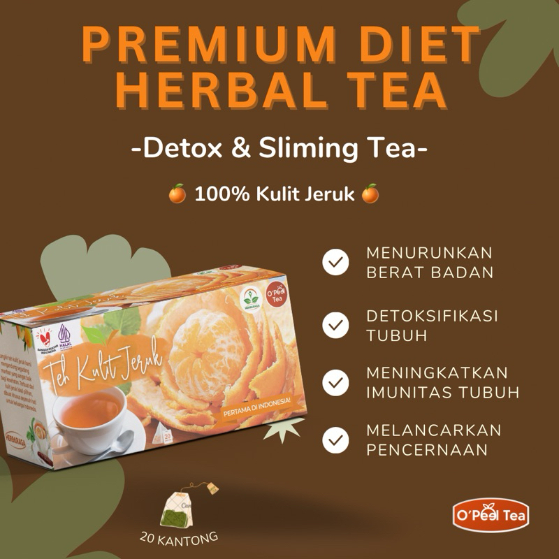 

TEH DIET HERBAL PREMIUM | DETOX & SLIMING TEA KULIT JERUK | Teh Kulit Jeruk O'Peel Tea