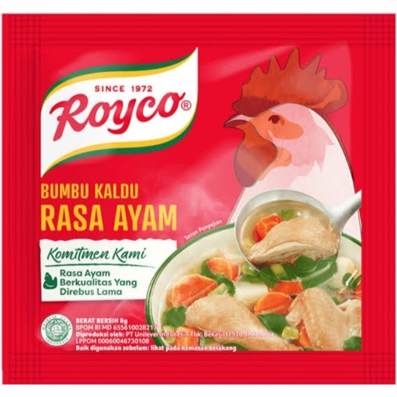 

Royco BUMBU KALDU Penyedap Makanan Penyedap Rasa AYAM Beryodium ( isi 12 )