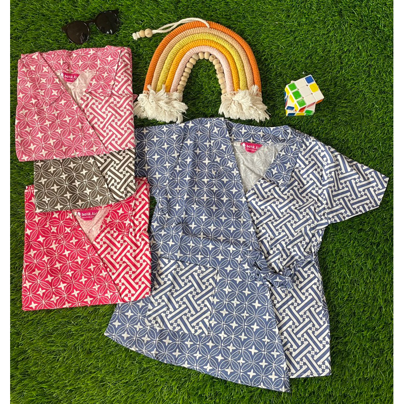 Batik Costume Blus Batik Anak Perempuan Kimono Star Biru Redpink Coklat Pink Top Blus Batik Anak Kim