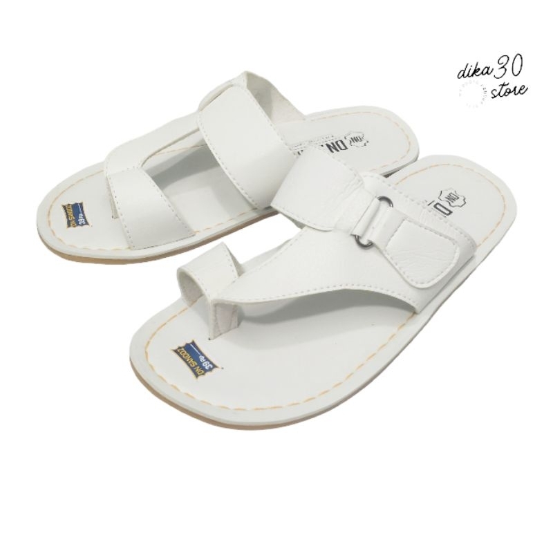 Sandal Kulit Pria Putih / SENDAL COWOK KULIT CASUAL PUTIH ANTI SLIP