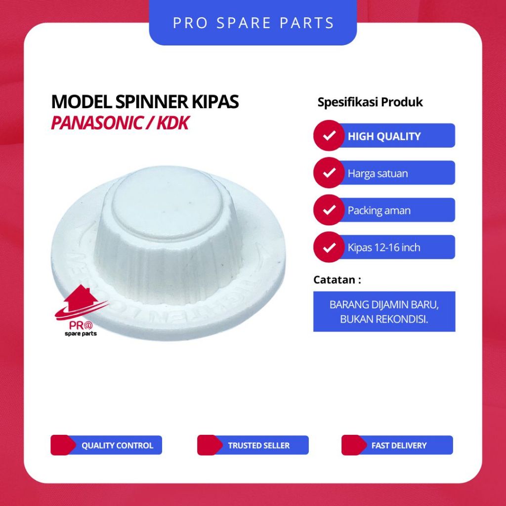 Spinner Kipas Angin Model Panasonic - Poros Pemutar Baling Kipas Angin - Sparepart Kipas Model Panas