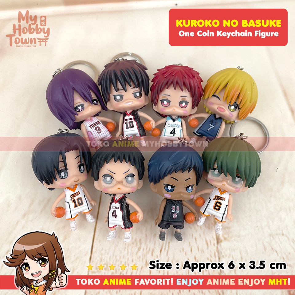 Gantungan Kunci Figure Anime Kuroko no Basuke One Coin Keychain Aomine Daiki Akashi Seijuro Hyuuga J