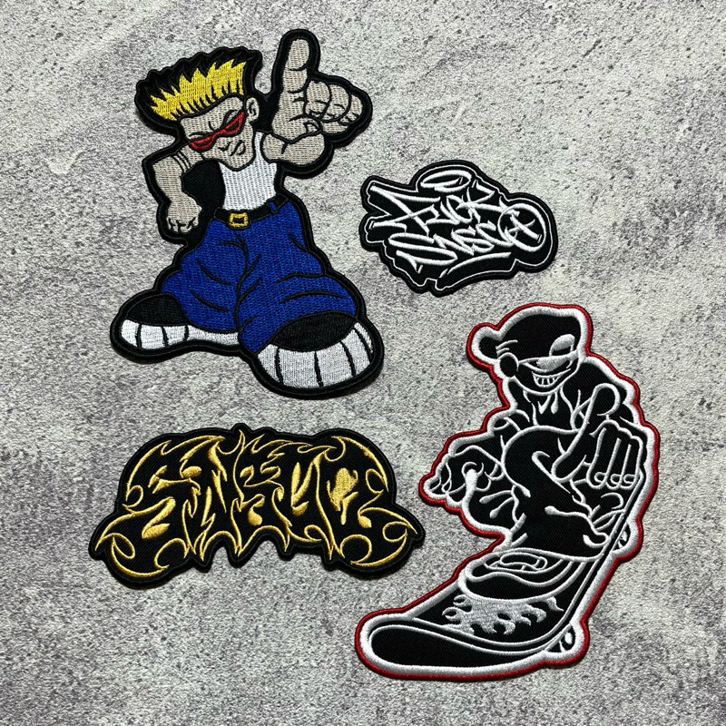 SNSCO - BIG PATCH EMBLEM Y2K BIG POCKET BAGGY JORTS JNCO (PATCH ONLY)