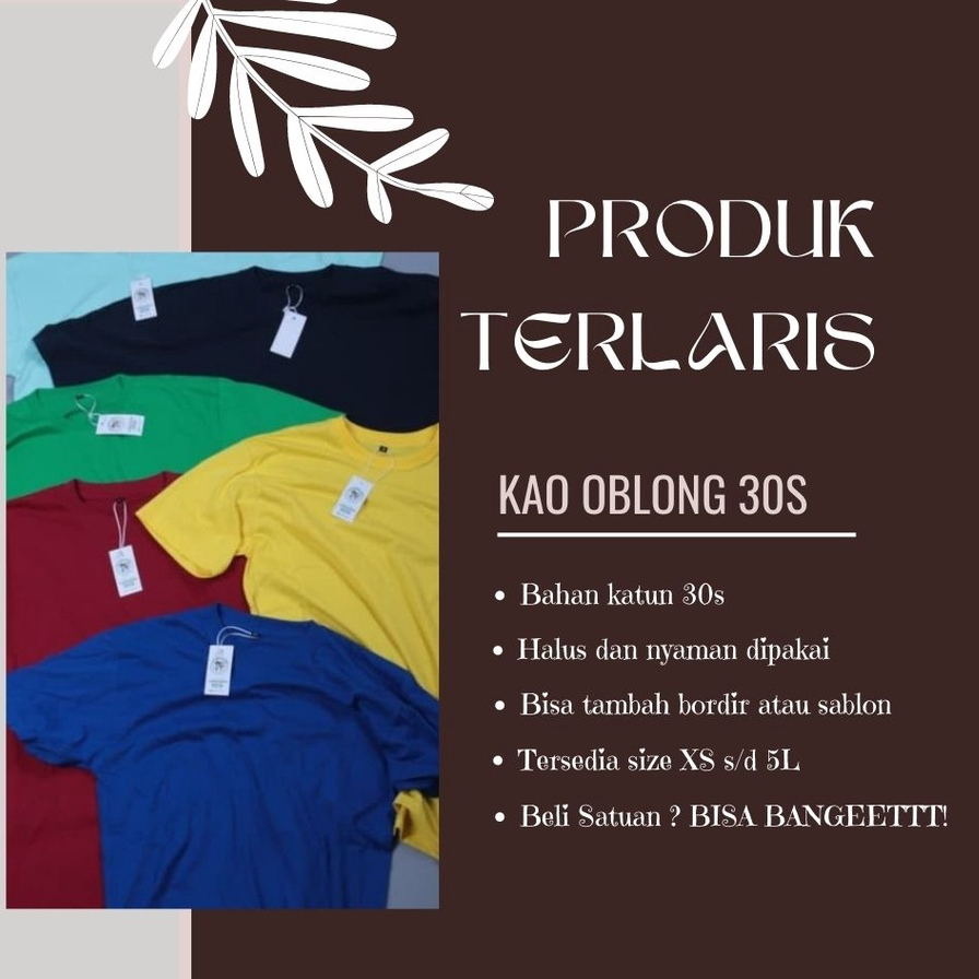 Kaos Oblong Polos/ Kaos oblong 30s/ kaos oblong satuan