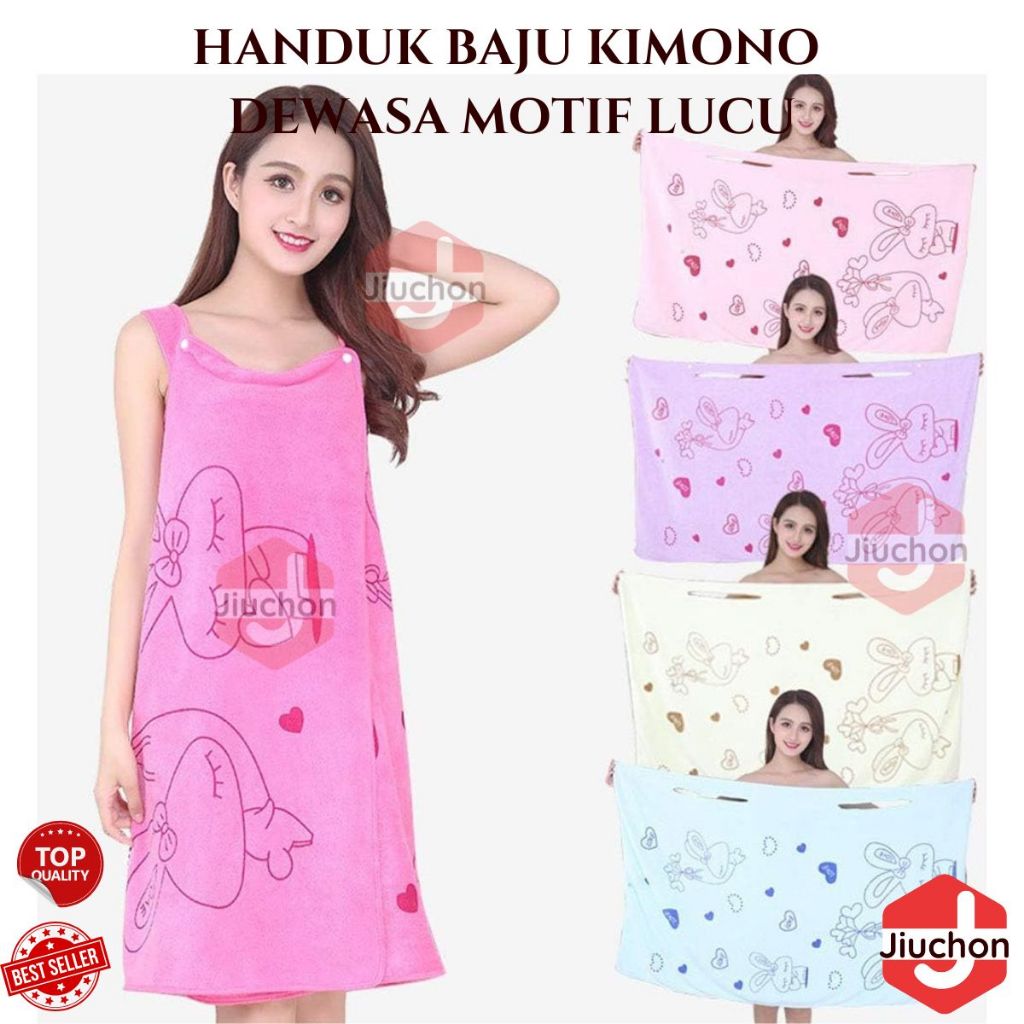 JIUCHON Handuk Baju Dewasa Handuk Baju Karakter Handuk Kimono Motif Handuk Mandi Dewasa Model Baju