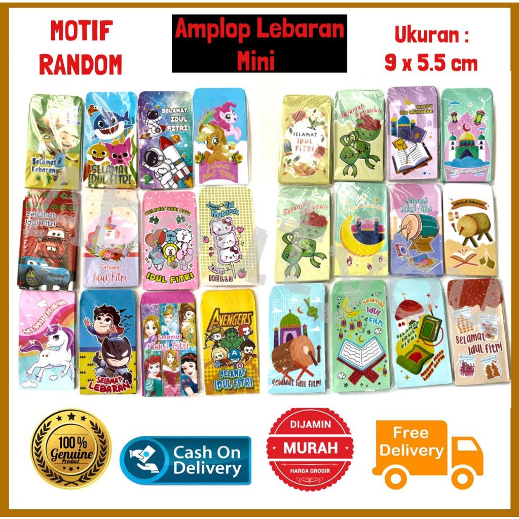 

Set 10 Amplop Lebaran MINI Ampo Idul Fitri Angpau Islami Karakter