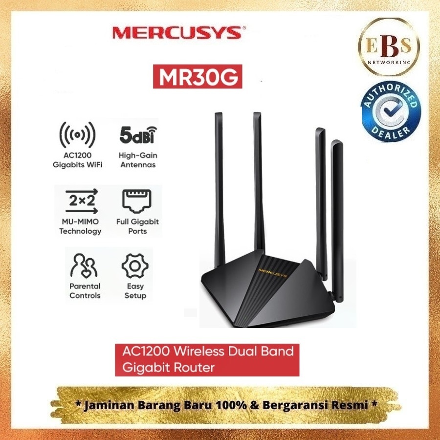 Mercusys MR30G AC1200 Wireless Dual Band Gigabit Router MR30 G