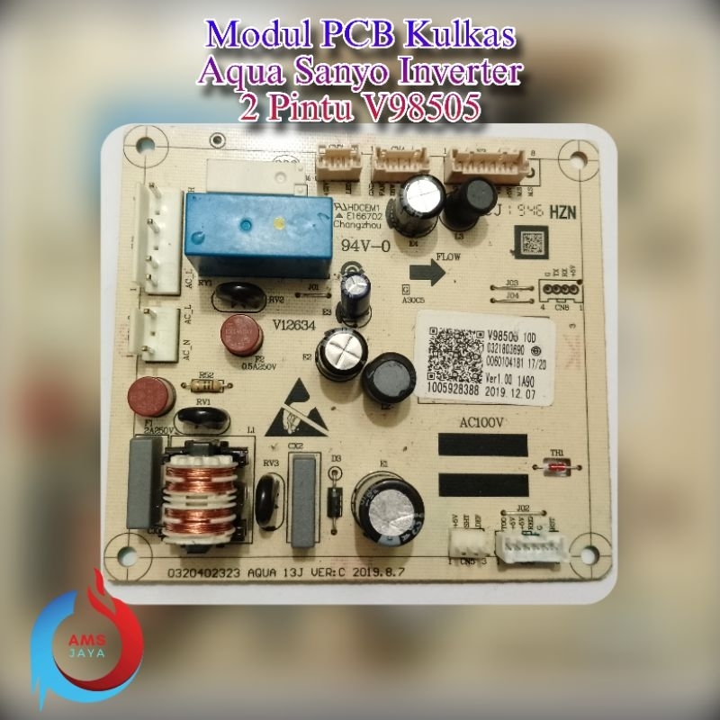 Modul PCB Kulkas Aqua | Sanyo Inverter 2 Pintu  V98505