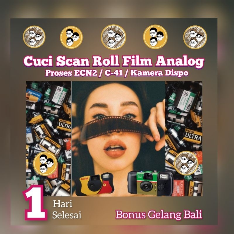Jasa cuci foto develop scan cuci Roll Film  cetak analog 35mm C-41  Ecn 2