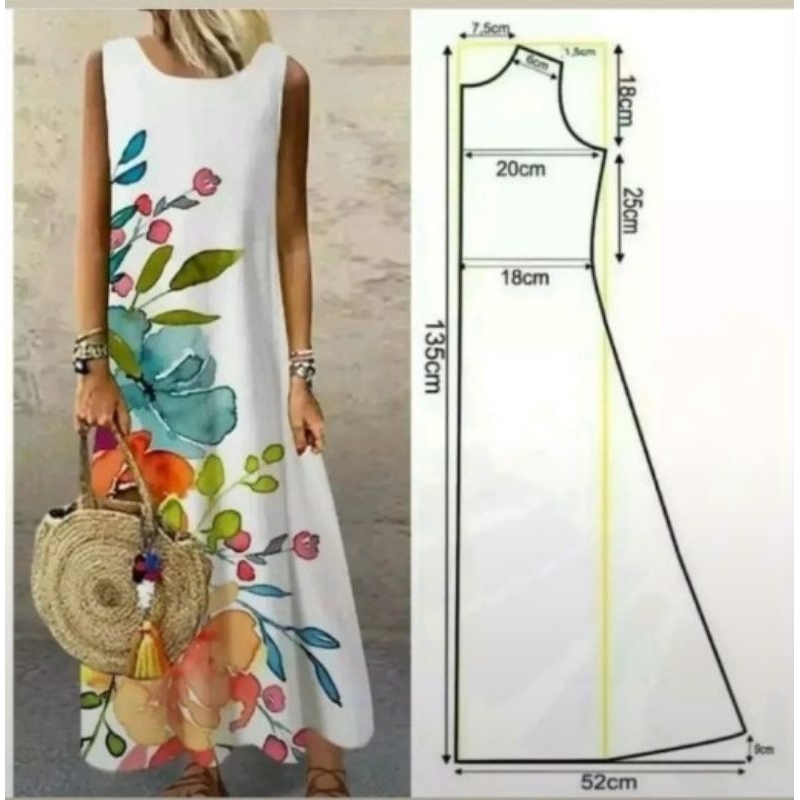 pola dress wanita daster