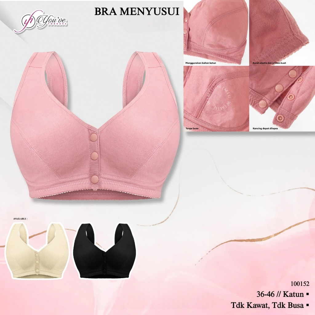 JUMBO | Bra BH Menyusui Tanpa Busa Tanpa Kawat Kait Depan You've (You Have) Nursing Bra Premium Bra 