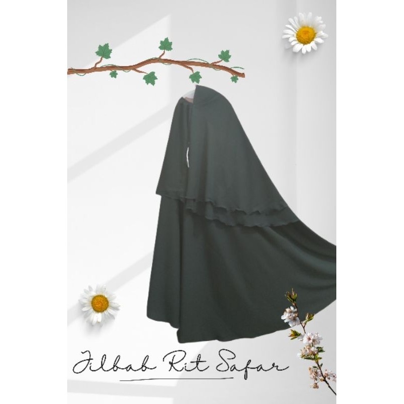 Jilbab rit Safar Jet Black Bonanza