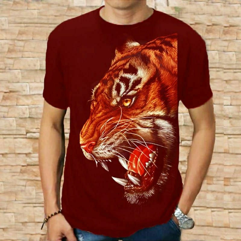 Kaos Distro cowok lengan pendek Dewasa Remaja Keren Original Terbaru Harimau Baju Harimau Pria Keren