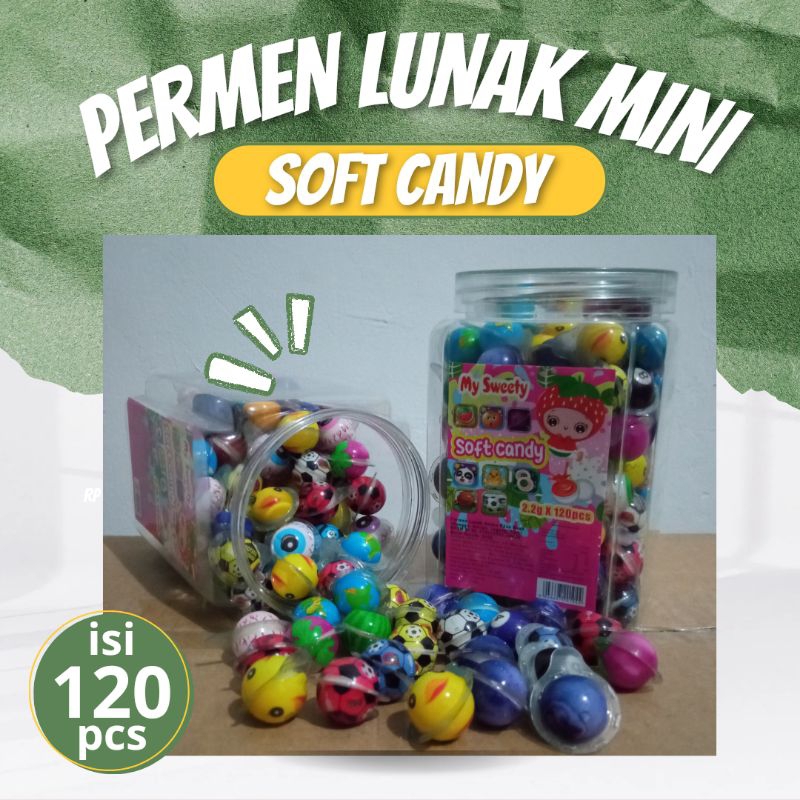 

permen lunak mini soft candy 1Toples isi 120 pcs