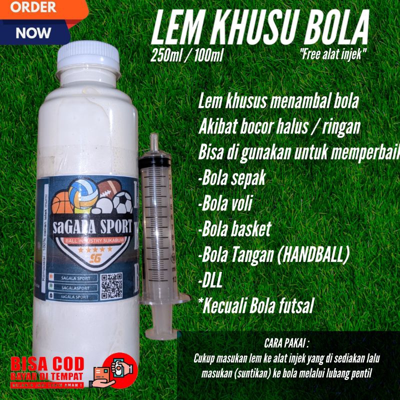 LEM KHUSUS TAMBAL BOLA 250ml / BOLA SEPAK BOLA VOLY BOLA BASKET / LEM LATEK