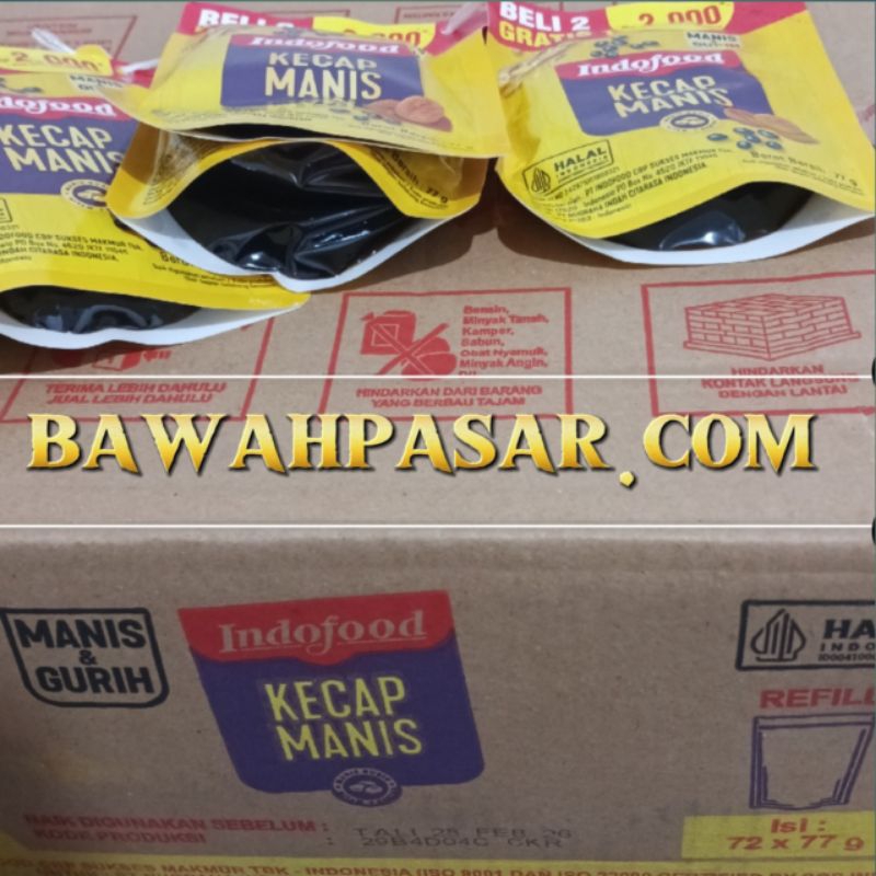 

kecap indofood 77gr 1 dus isi 72pcs