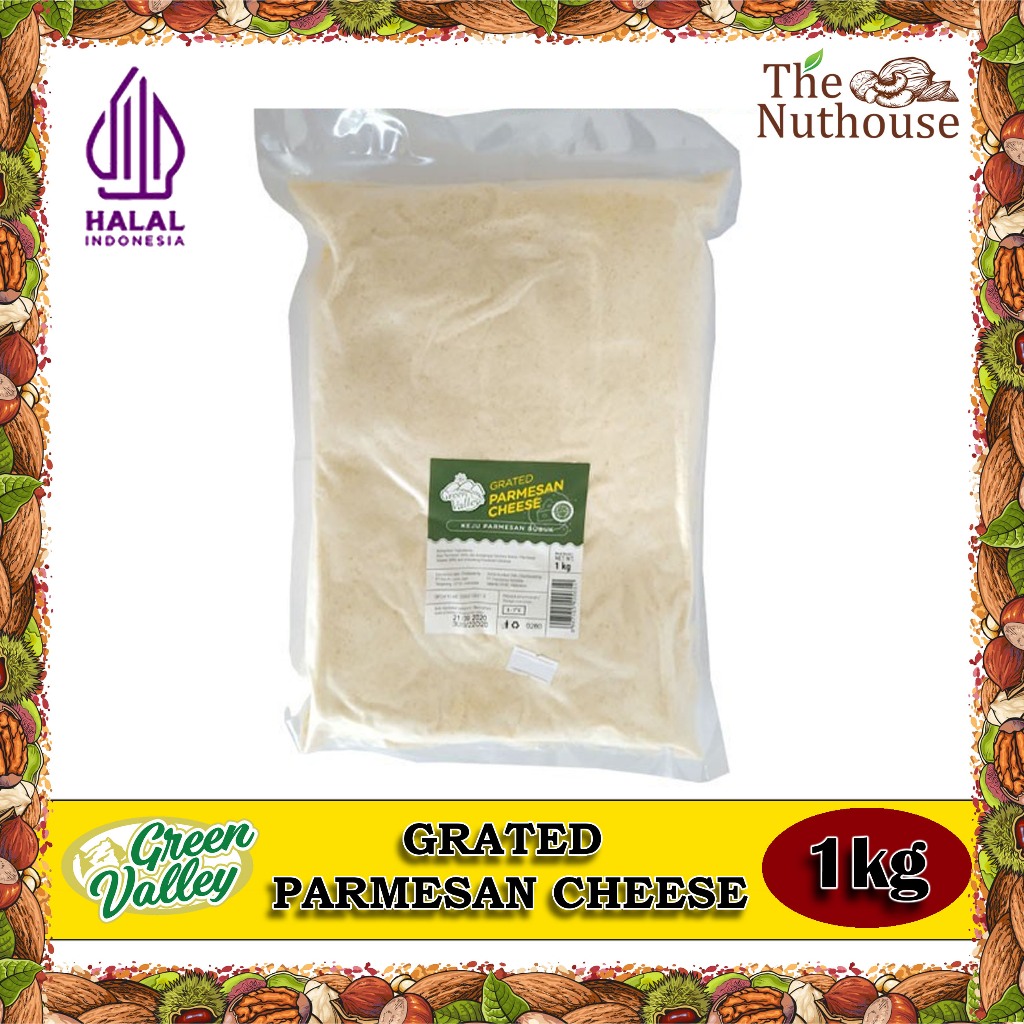 

Green Valley Grated Parmesan Cheese / Keju Parmesan Bubuk 1kg / 500gr / 250gr / 100gr