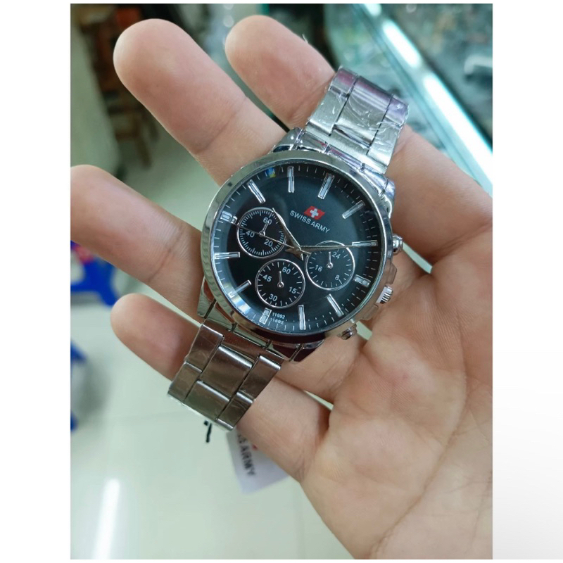 JAM TANGAN PRIA & WANITA SWISS ARMY RANTAI STAINLESS CHRONO VARIASI FREE BOX ANALOG QUARTZ TAHAN AIR