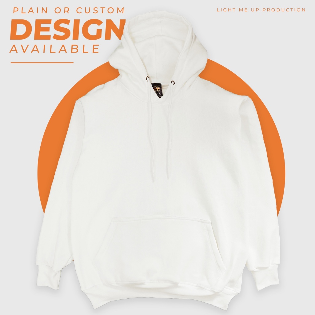 Hoodie Putih High Quality Cotton Fleece: Hoodie Custom Katun Fleece