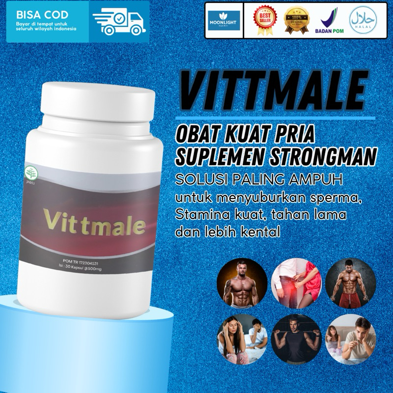 VITTMALE isi 30 Kapsul - Suplemen Stamina Pria Tangguh  - Suplemen Kesehatan Herbal Pria Kuat Strong