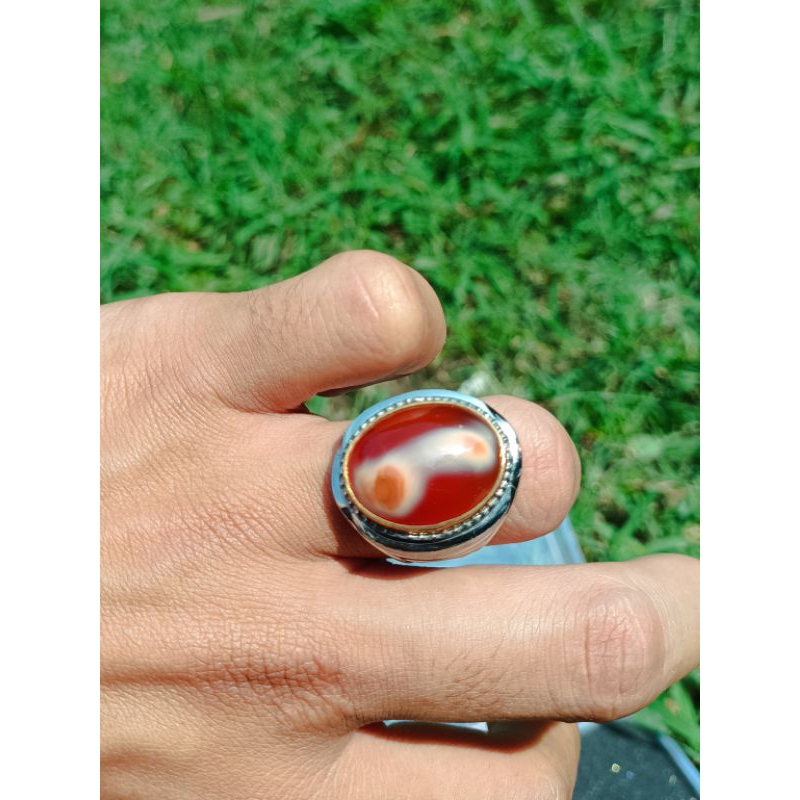 BATU CINCIN JADI CORAK MERAH MOTIF UNIK PENIS / BATU AKIK MOTIF GAMBAR