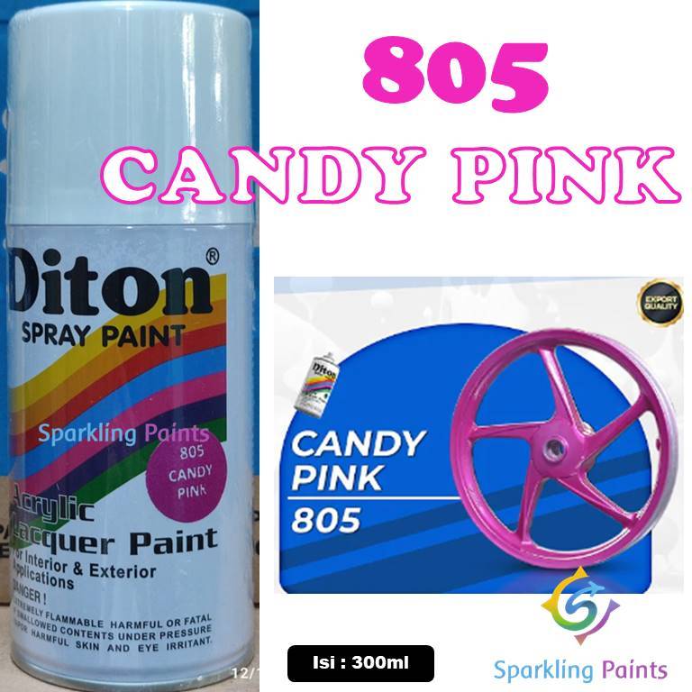 Pilox Diton Candy Pink 805 300ml Warna Spesial Merah Muda Ping Cerah Kilap Mengkilap Glossy Sepeda M