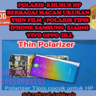 Polarizer LEMBARAN Tipis 15 cm * 15 cm, 20 cm * 20 cm, 25 cm Polaris LCD Polariser untuk HP MURAH