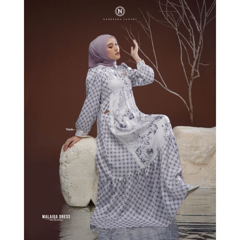 Malaiqa Dress By Nadheera Luxury ✅ BISA COD ✅ rekomendasi gamis cantik ✅ rekomendasi outfit lebaran 