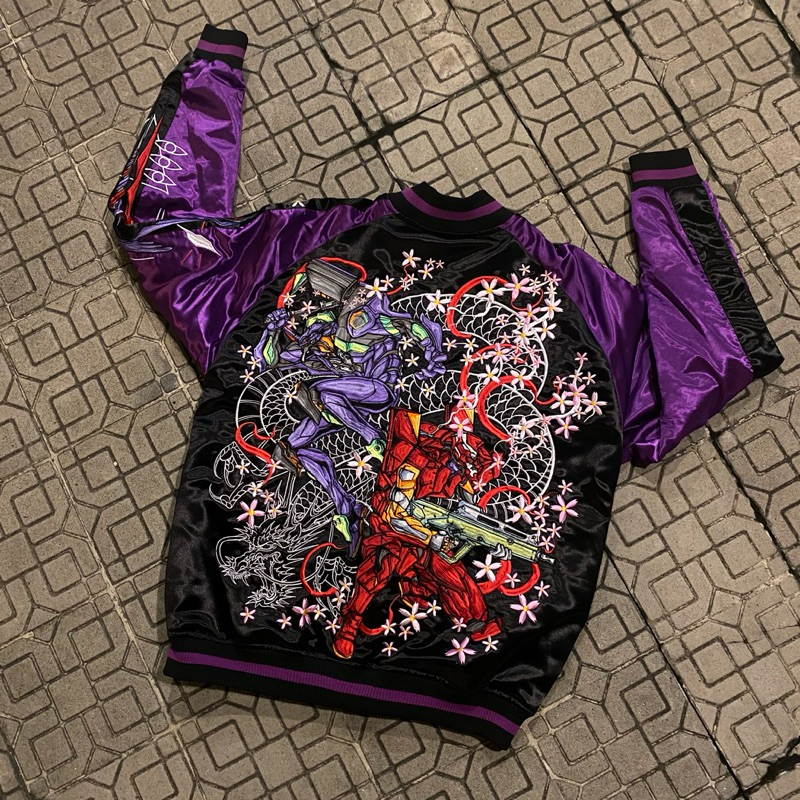 Sukajan Jacket Evangelion Embroidered  Limited Edition tag Tokiyo Hyro
