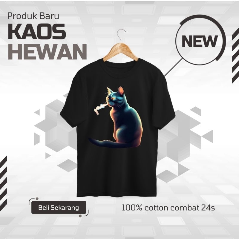 Kaos gambar Hewan Kucing