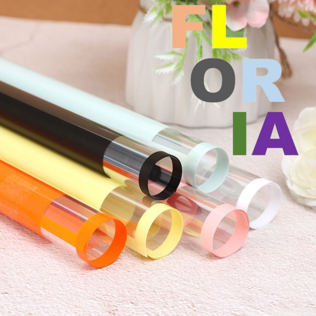 

5 lembar 1097 Kertas Buket Cellophane Flower Wrapping Paper Color Frame Transparan List Waterproof