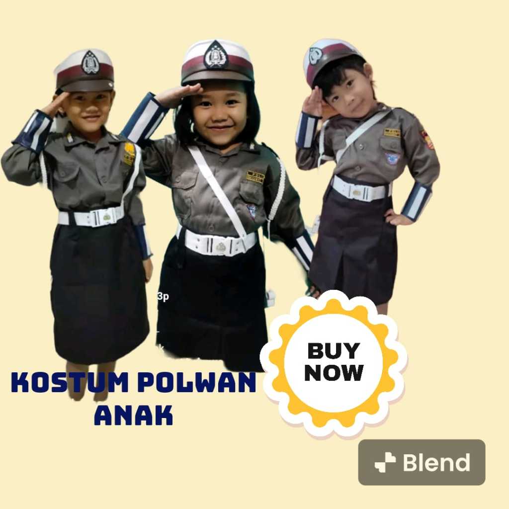 FREE ONGKIR BAJU PROFESI POLWAN ANAK KOSTUM POLWAN ANAK BAJU POLWAN ANAK ROK