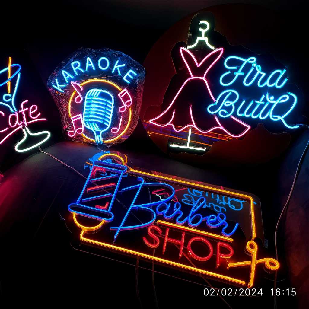 Neon flex custom nama, tulisan dan logo dekorasi dinding.Neon flex 12v huruf desain free.