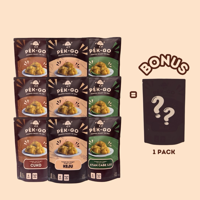 

Pek-Go | Pempek Kapal Selam Mini Frozen | 9 Packs Free 1 Pack