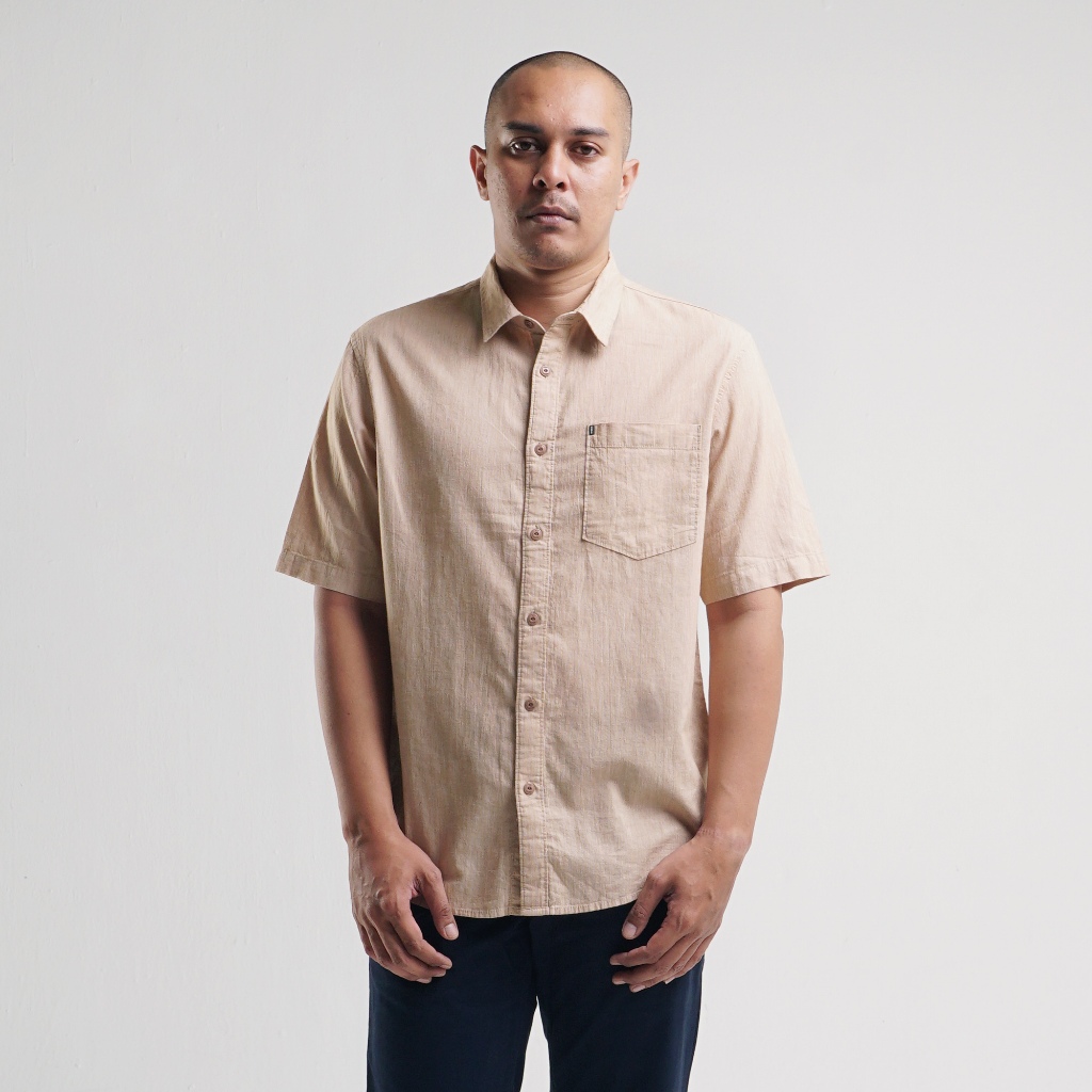 MGEE Kemeja Lengan Pendek Casual Shirt M gee ALTO C128 Mustard