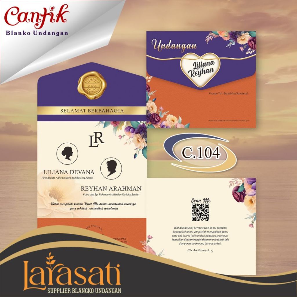 BLANGKO UNDANGAN CANTIK 104 - HARGA MUAH TAMPILAN MEWAH