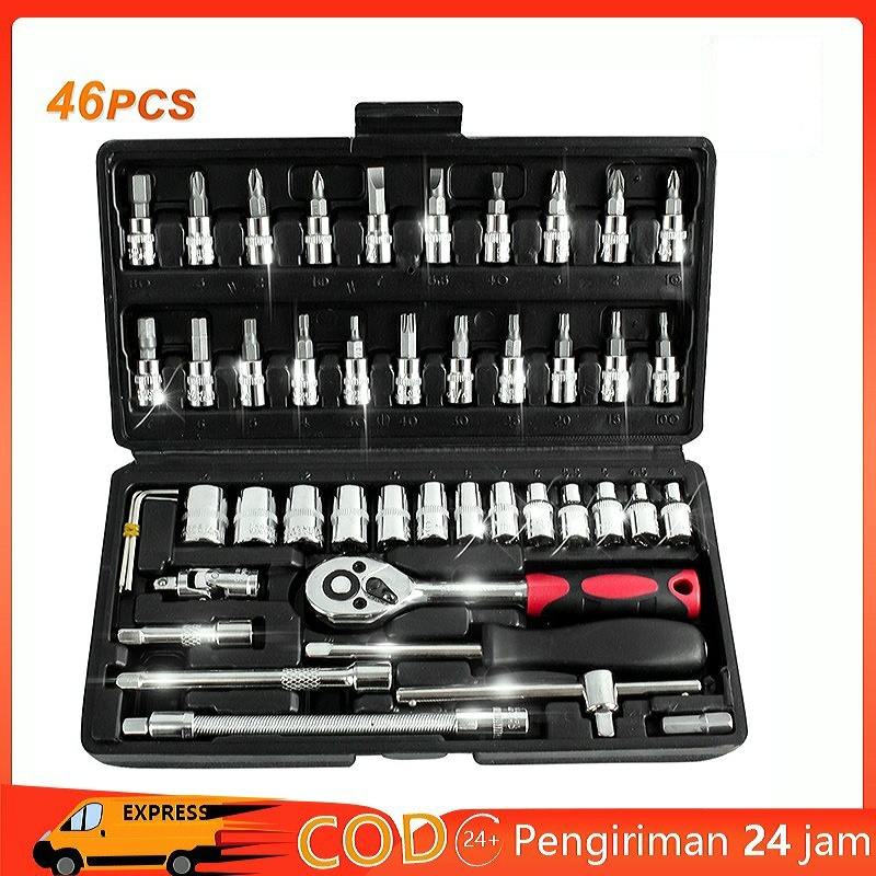 Kunci Sok Set Socket Full Lengkap 46 Pcs Mata kunci Sok