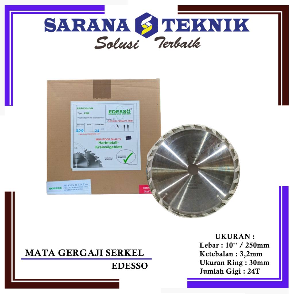 MATA GERGAJI KAYU 10 INCH 24T EDESSO – GERMANY