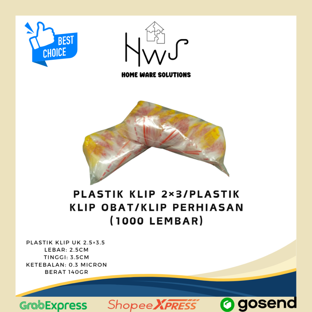 

Plastik Klip 2×3 (1000 Lembar)