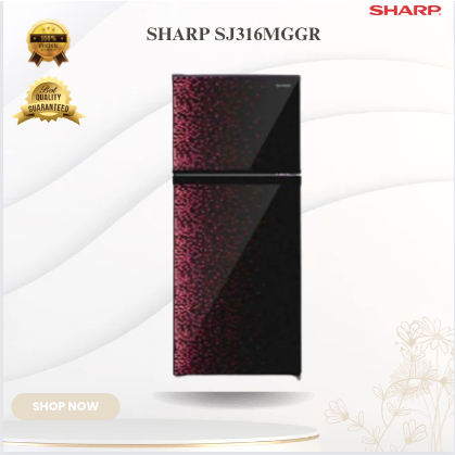 SHARP KULKAS 2 PINTU SJ316MGGR LEMARI ES 237L/SJ-316MGGR/SJ 316MGGR/SAHRP KULKAS LOW WATT MURAH ORI