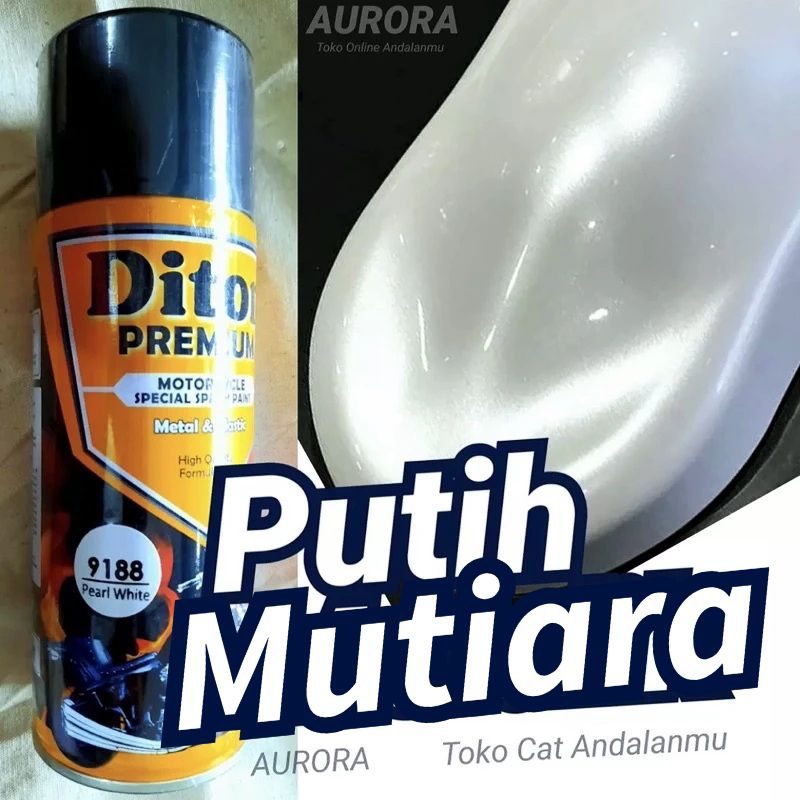 Cat Putih Mutiara / Metalik Diton Premium Pearl White 9188