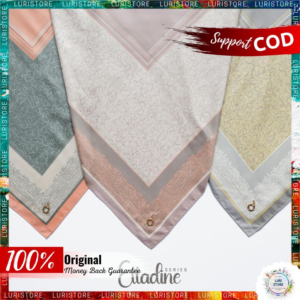 LURISTORE | DEENAY ELLADINE SERIES ORIGINAL | Kerudung Segi Empat Motif Abstrak Terbaru