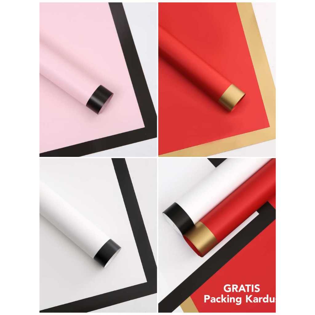 

[1 PAK/±20 LEMBAR] Cellophane BOLD LINE / LIS TEBAL Flower Wrapping / Plastik Buket