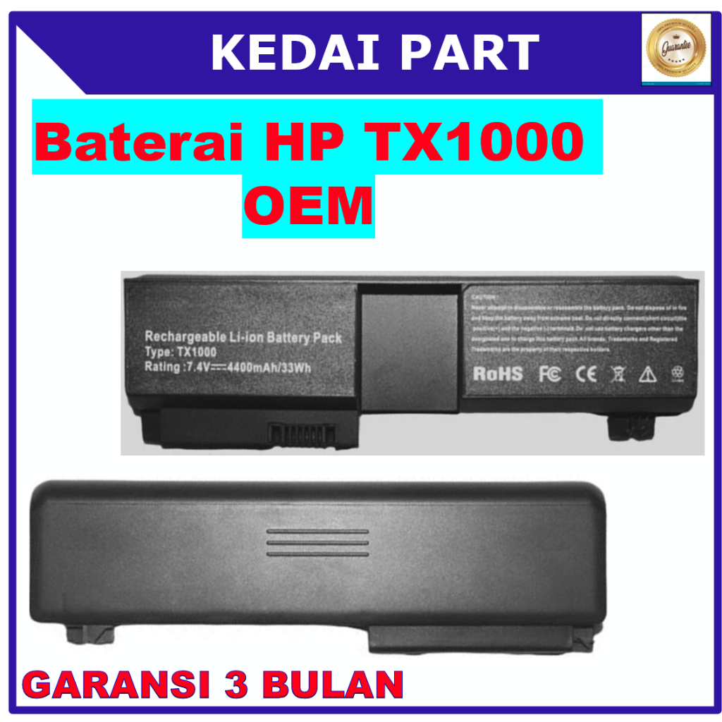 BATERAI LAPTOP HP PAVILION TX1000 TX2000 TX2500 TX2-1000 OEM