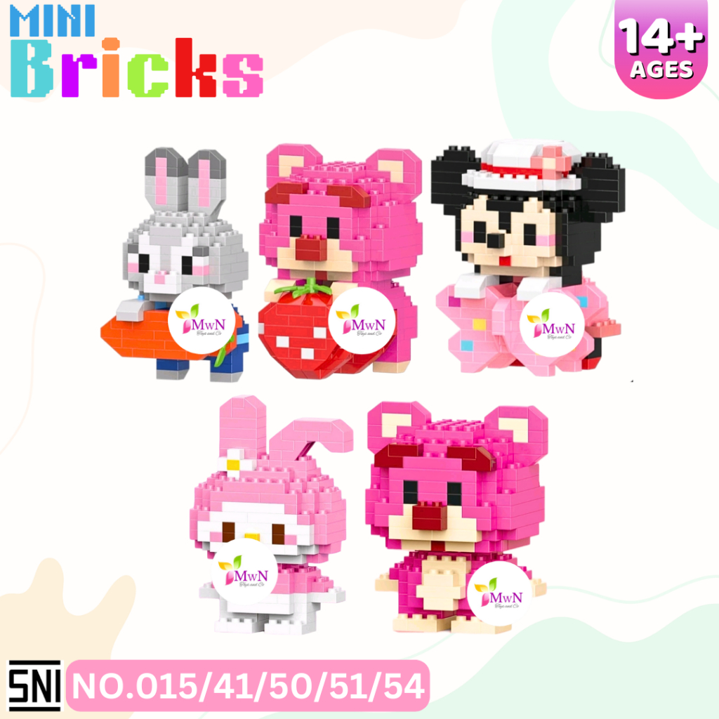MWN Mainan Mini Building Blocks Bricks No.015/041/050/051/054
