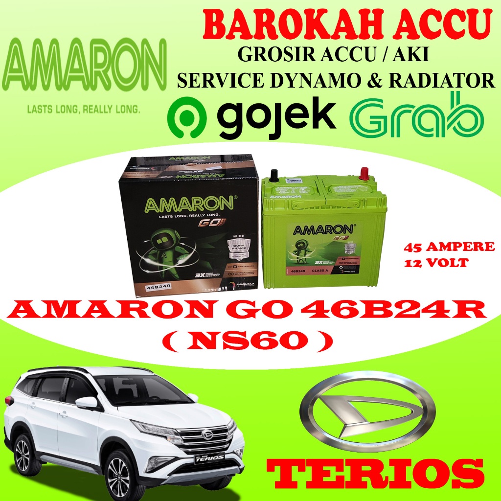 AKI MOBIL DAIHATSU TERIOS AMARON GO 46B24R / NS60 , 45 AH