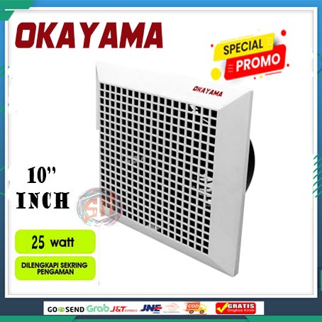 KIPAS ANGIN OKAYAMA-SOGO EXHAUST FAN PLAFON 10 INCH OK-10X / HEXOS FAN PLAFON 10"/ KIPAS ANGIN PLAFO