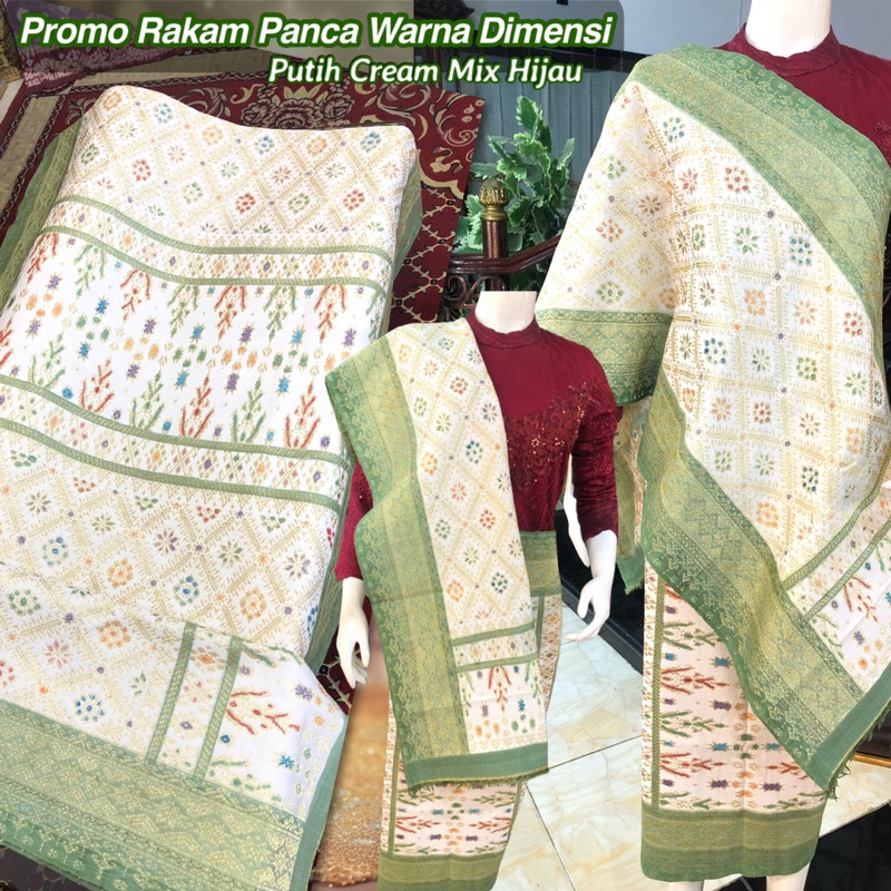 Songket Lepus Rakam Panca Warna Dimensi Promo/  songket tenun asli palembang /ilham songket palemban