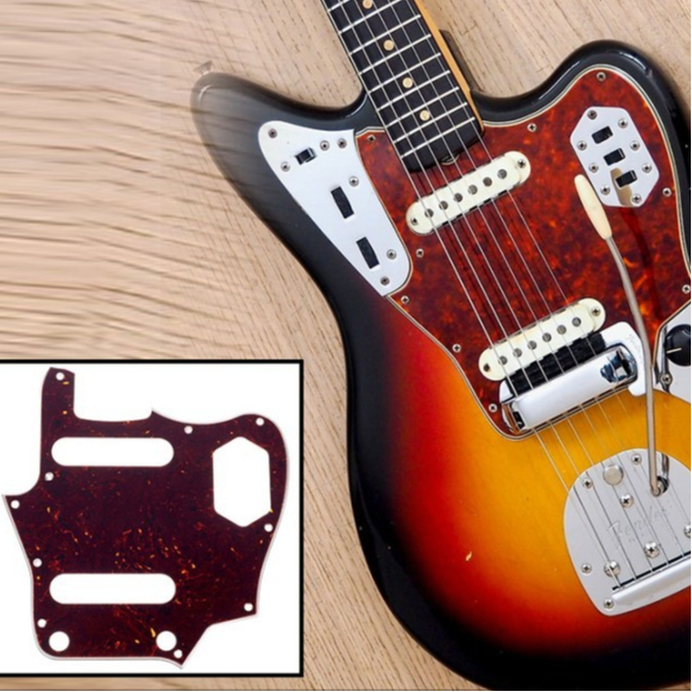 Pickguard Pelindung Body Gitar Fender Jaguar Tortoise 10H S-S 3Ply