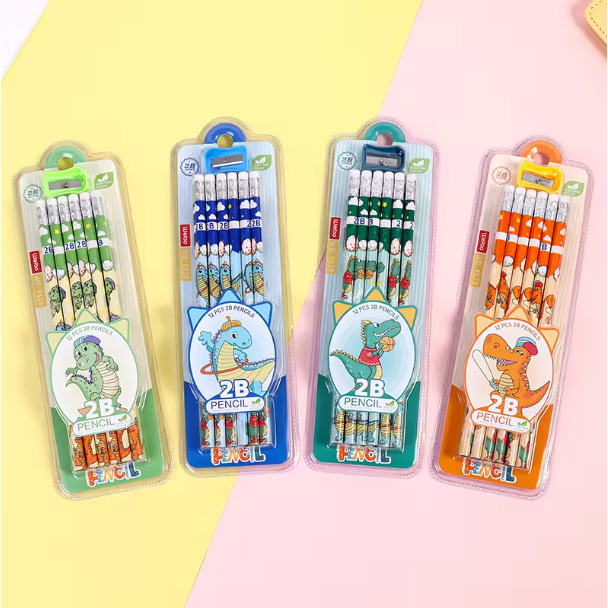 

WEIBO Pensil Dengan Penghapus Isi 12 Pcs Karakter Dino Space Travel Unicorn Lucu Bonus Rautan - pencil 2B kayu fancy/pensil karakter/pensil kayu murah/pensil fancy